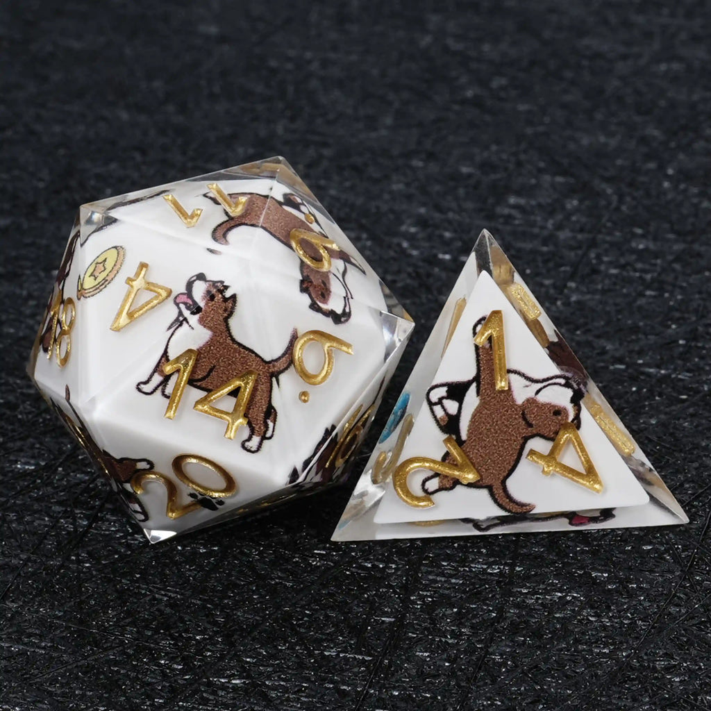 Kickstarter Dice – Canine Legends American Pitbull Resin DND Dice Set Guardian Roleplaying Dice