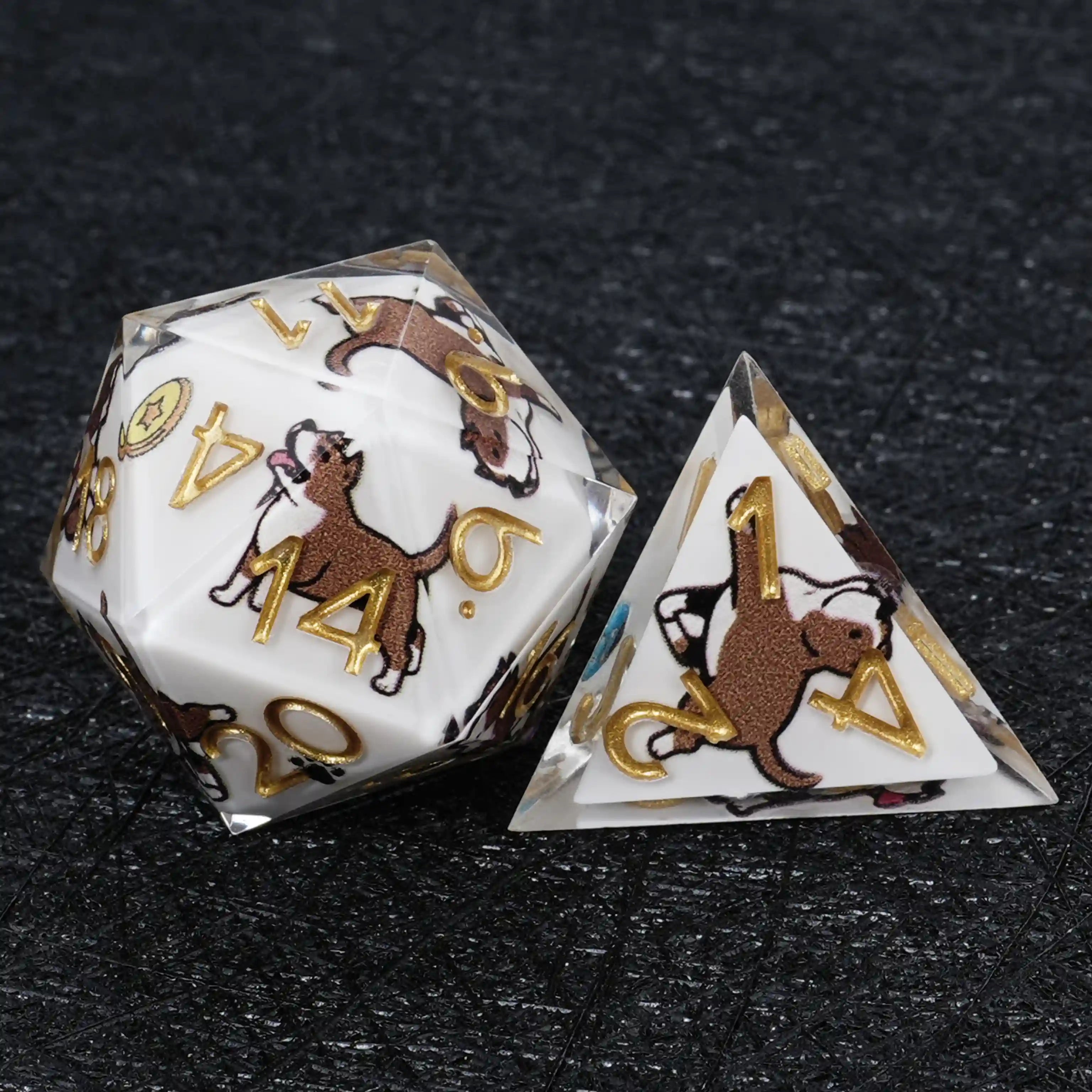 Kickstarter Dice – Canine Legends American Pitbull Resin DND Dice Set Guardian Roleplaying Dice