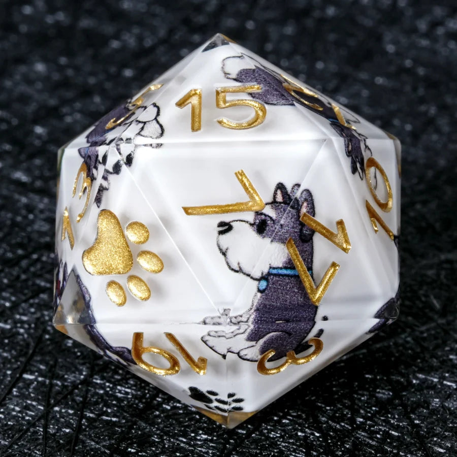 Kickstarter Dice – Canine Legends Schnauzer Resin DND Dice Set