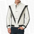 Thriller Michael Jackson White Leather Jacket
