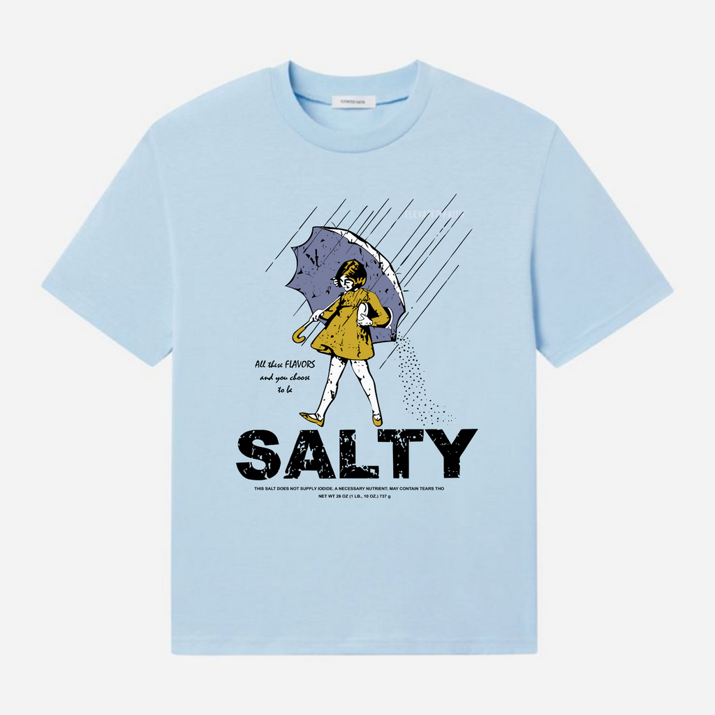 Women's "Salty Girl" Vintage T-Shirt – Trendy Umbrella Top for Her