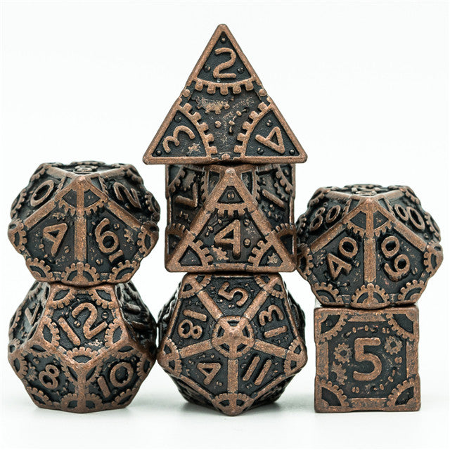 Copper Barrel Plating Vintage Color Punk Steam Metal Dice 7-Dice Udixi RPG