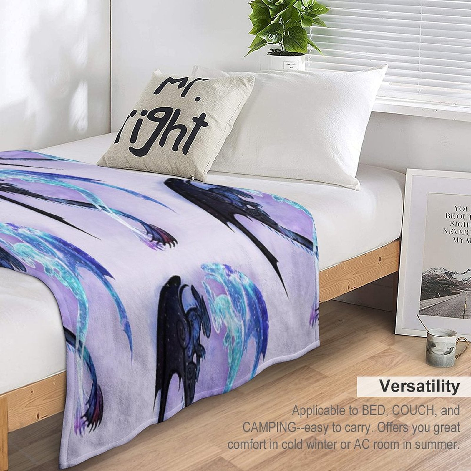 Dragon Heart Toothless And Light Fury Throw Blanket