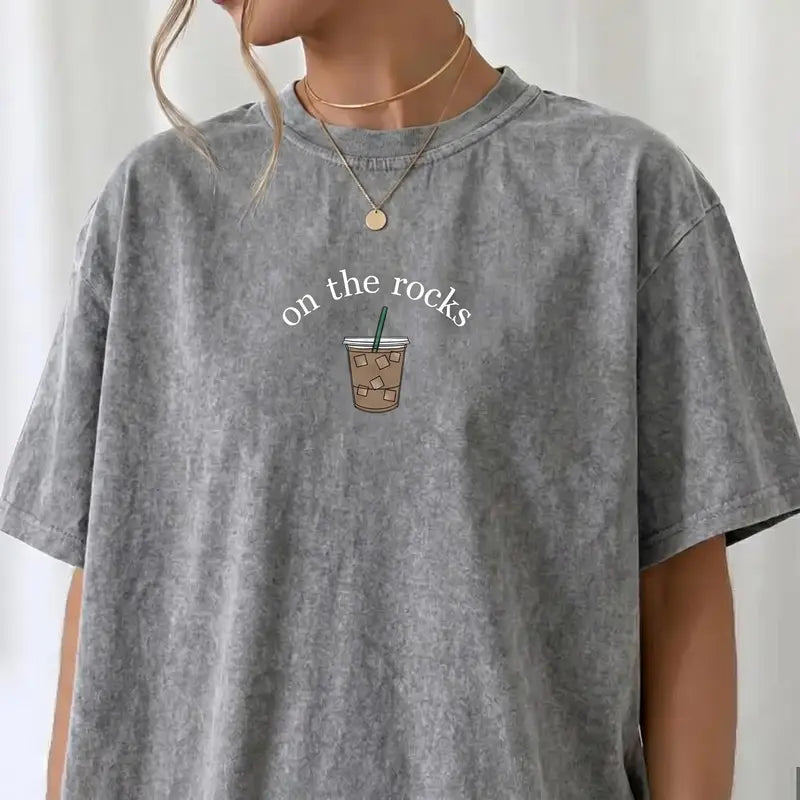 Washed Cotton Coffee Shirt – Iced Coffee Lover Gift