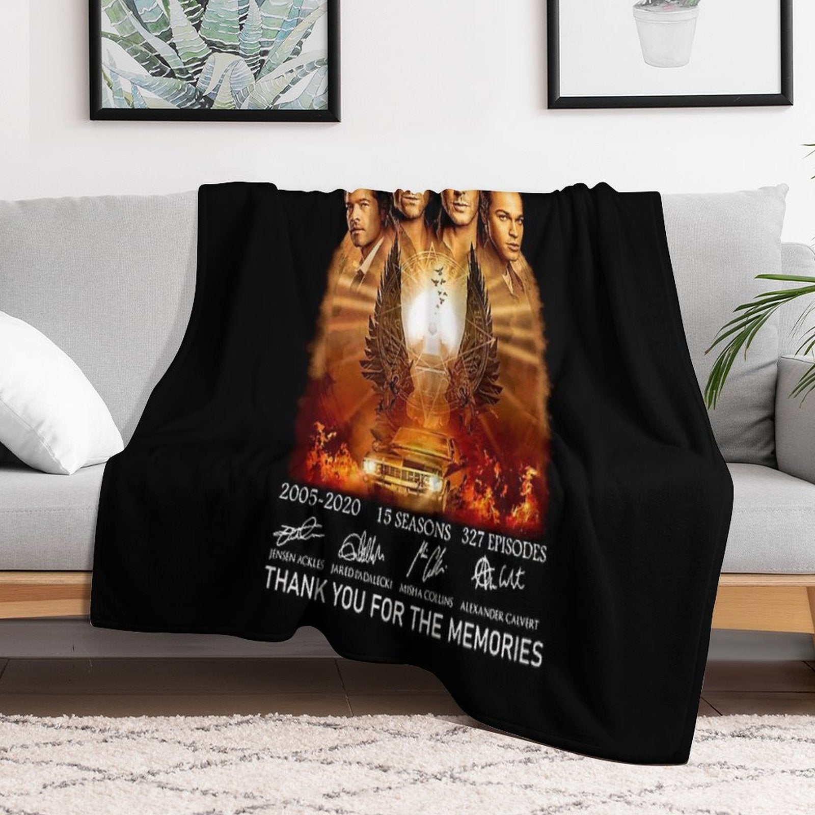 Supernatural Thank You For The Memories Throw Blanket