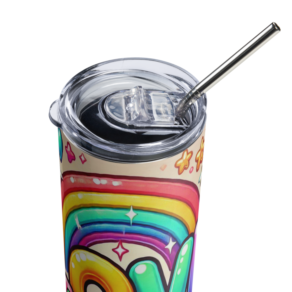 Love in Candy and Rainbows Tumbler