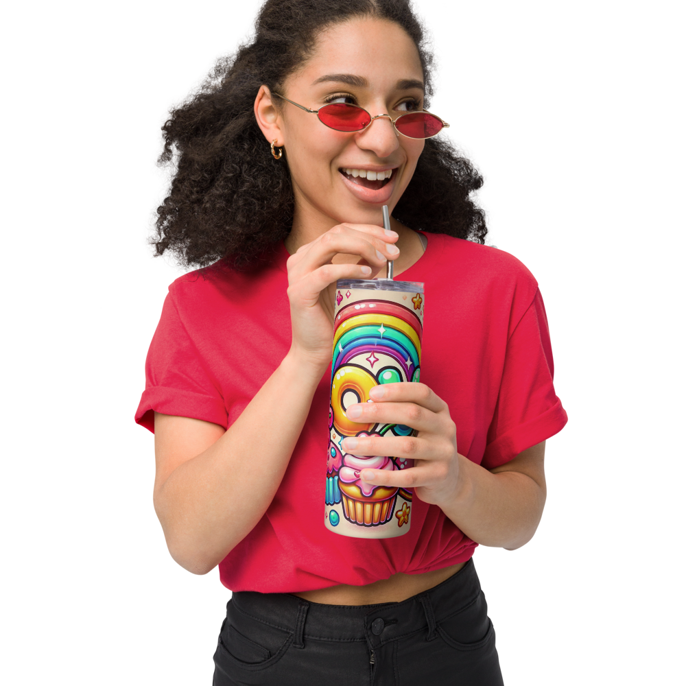 Love in Candy and Rainbows Tumbler