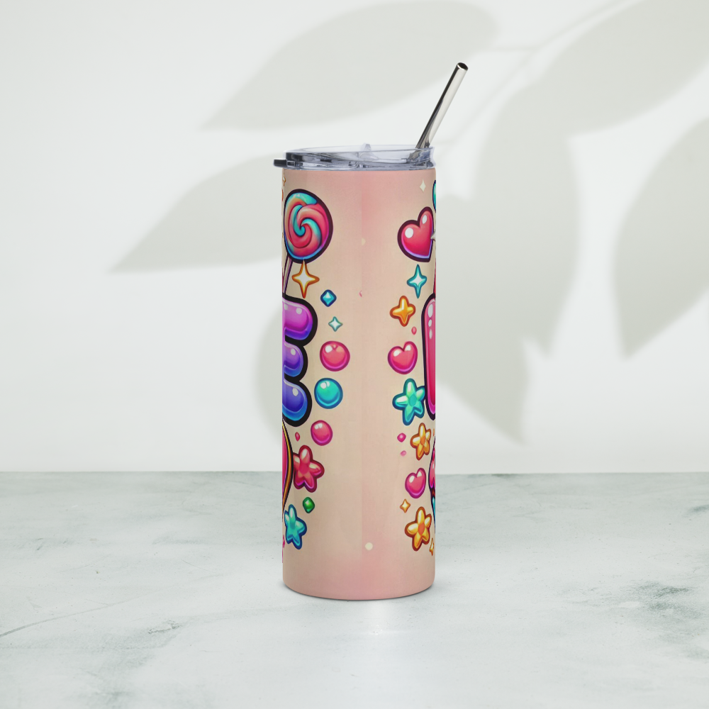 Love in Candy and Rainbows Tumbler