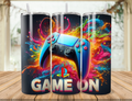 Dark Game-On PS Controller Metal Tumbler