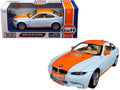 BMW M3 Coupe with "Gulf Oil" Livery Light Blue with Orange Stripe 1/24 Diecast Model Car by Motormax  free shipping USA