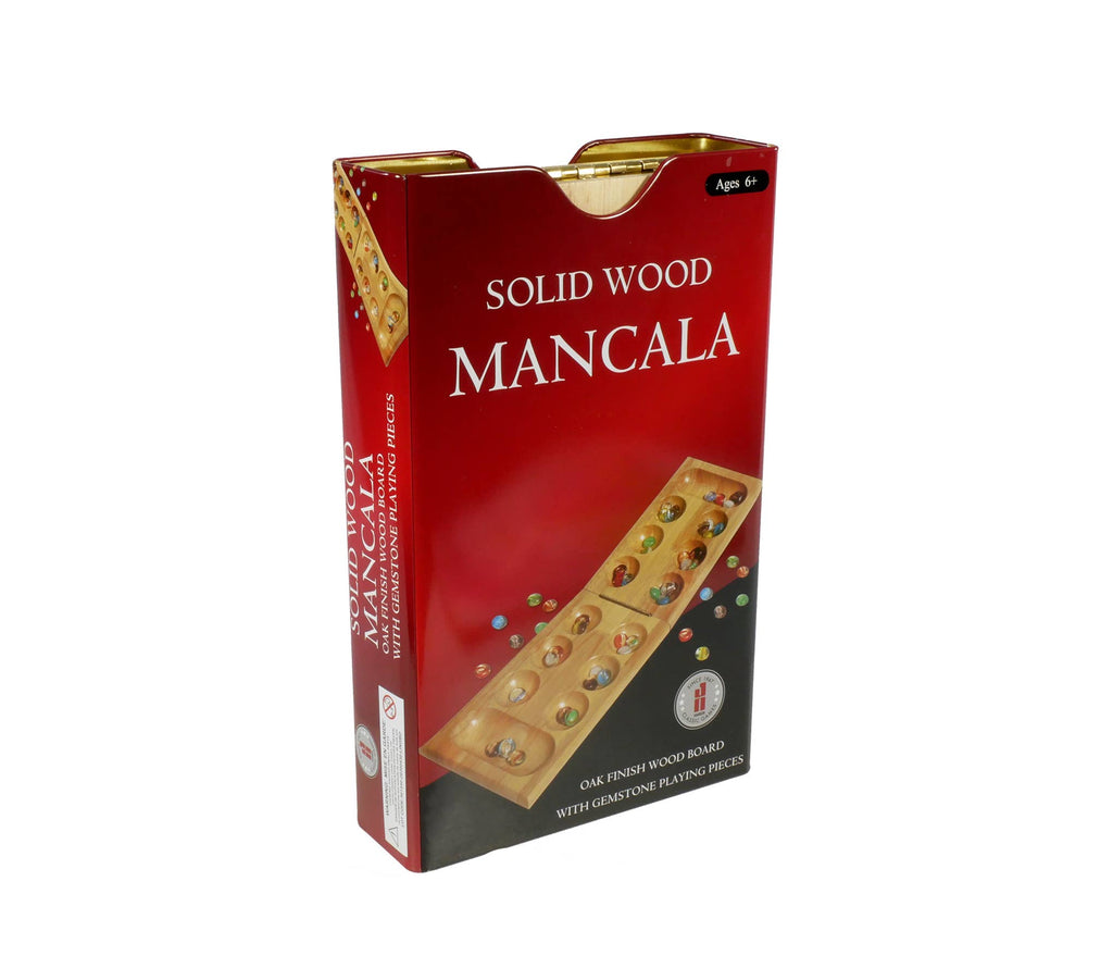 Wood Folding Mancala in Tin Case