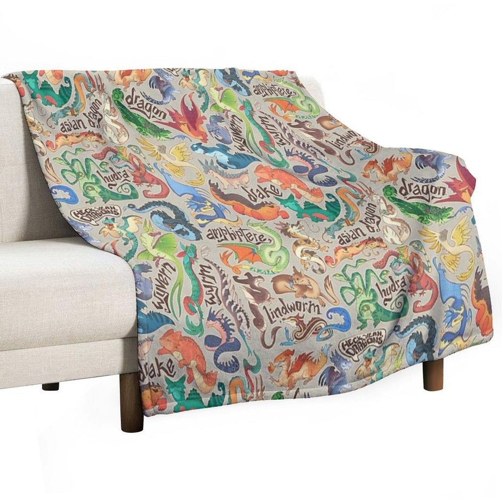 Mini Dragon Compendium Throw Blanket