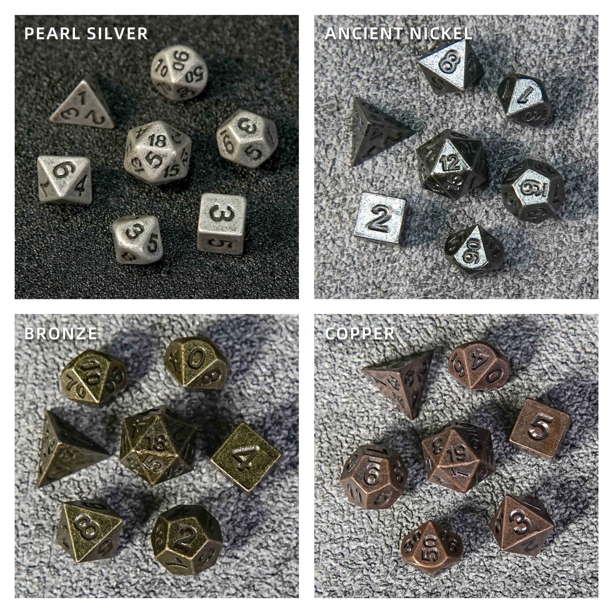 Copper Metal Bullet D20 Dice Cage with Mini DND Dice Set