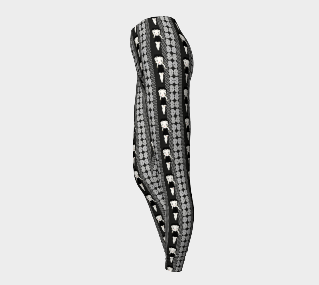 Betty Boop Design Striped Black Leggings