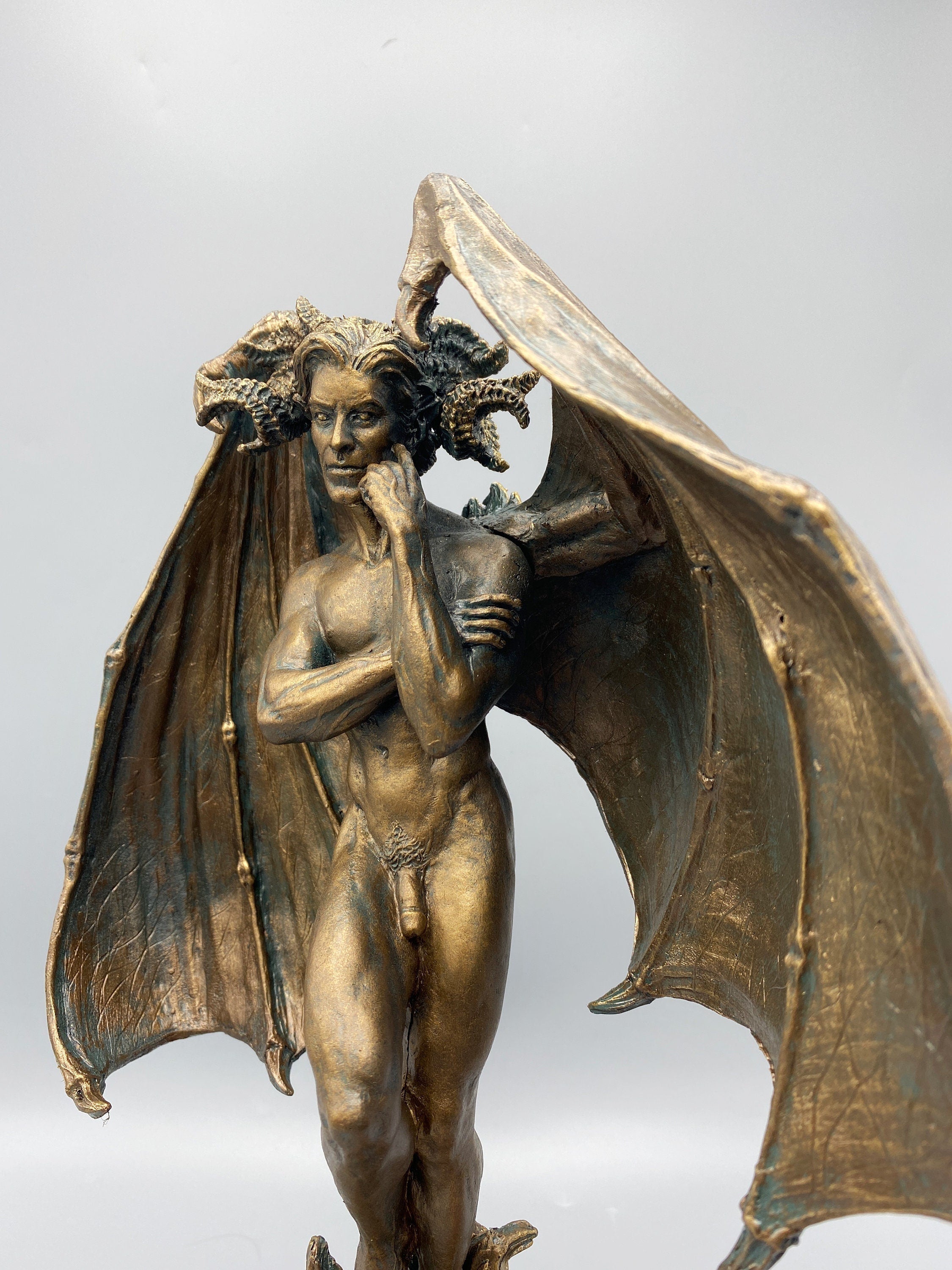 Lucifer Morning Star Statue | Mythological Deities Figurine | Fallen Angel Character Statue | Satan Altar Statue for Gothic Home Decor