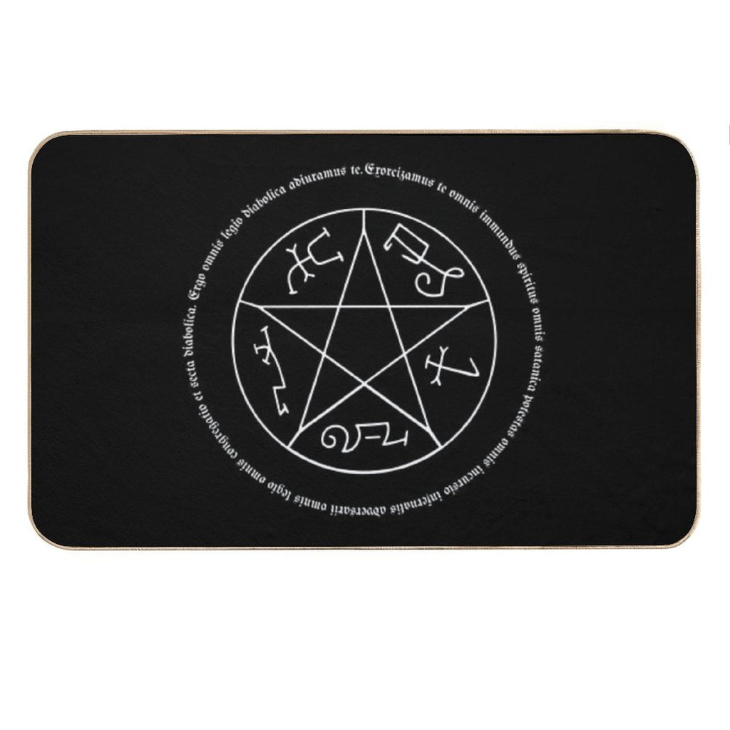 Devil's Trap with Exorcism Scripture Supernatural Quote Bath Mat
