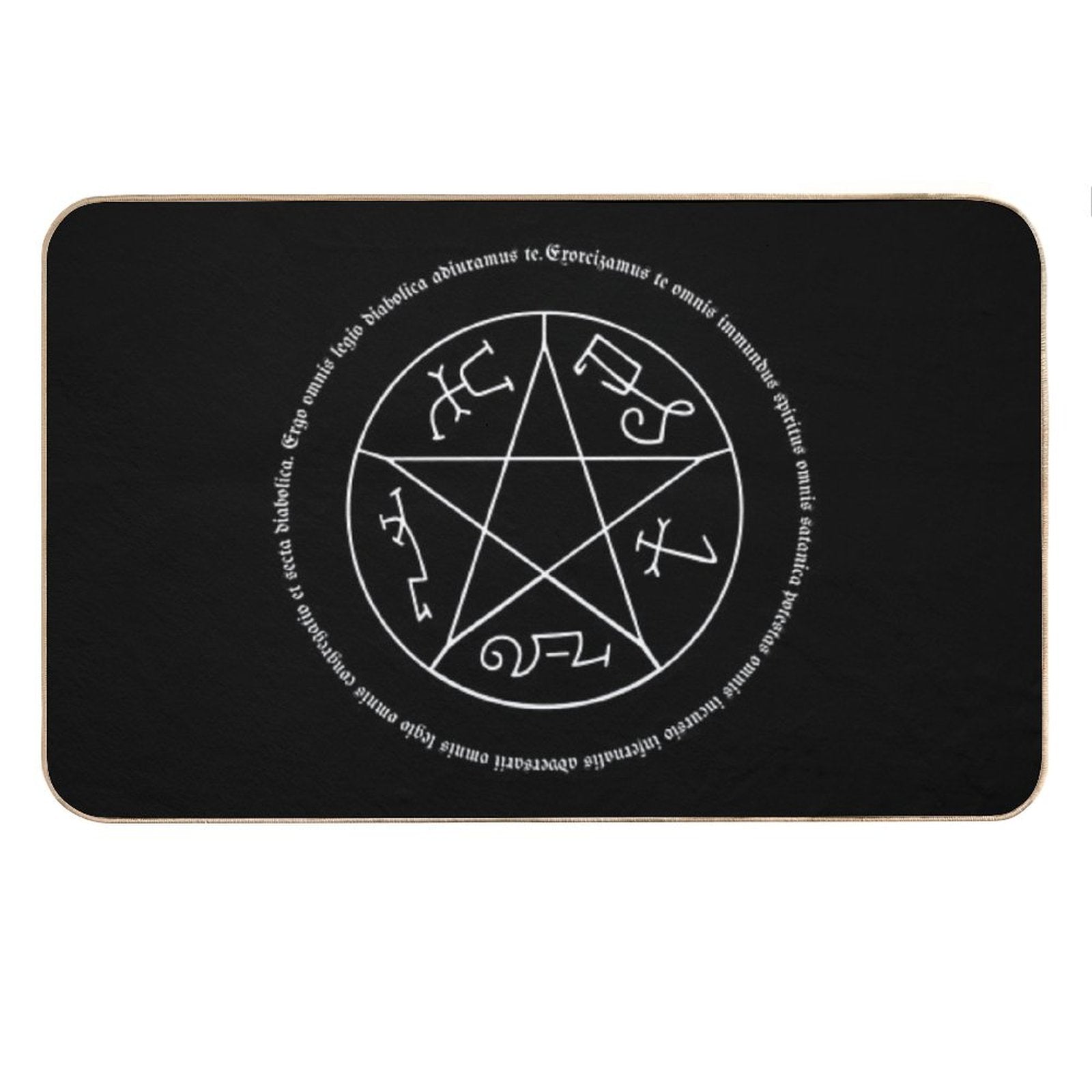 Devil's Trap with Exorcism Scripture Supernatural Quote Bath Mat