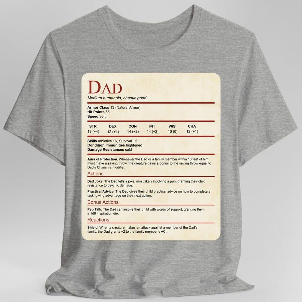 D&D Dad Shirt With Stat Block
