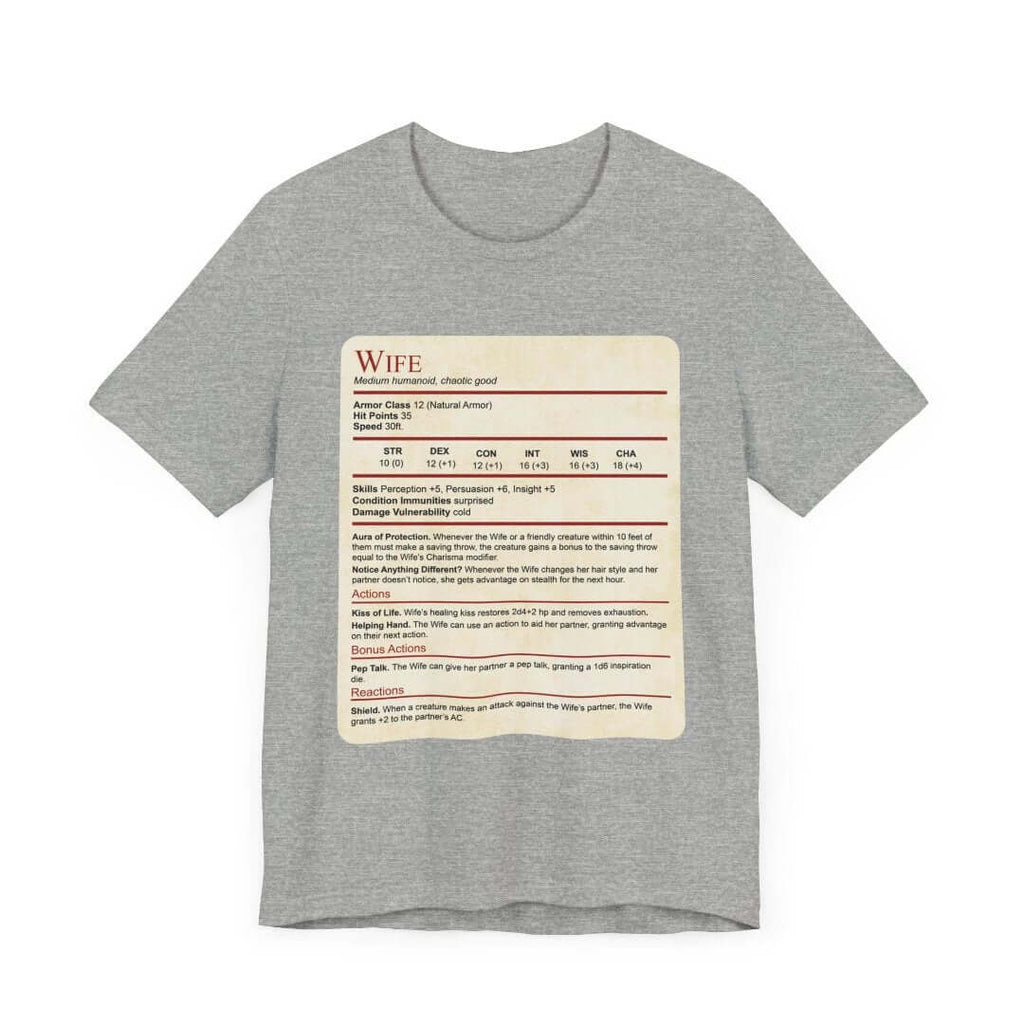 D&D Wife Stat Block T-Shirt