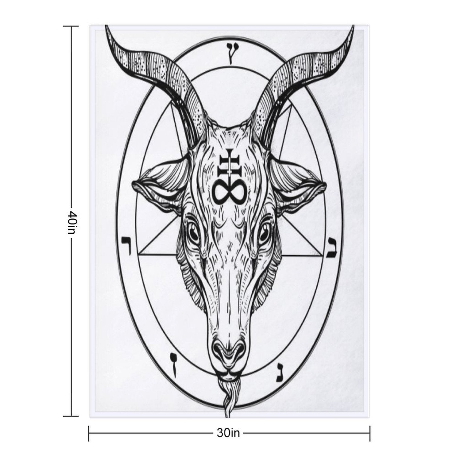 Baphomet Goat Head with Pentagram Occult Symbolism Or Satanist Symbols Throw Blanket