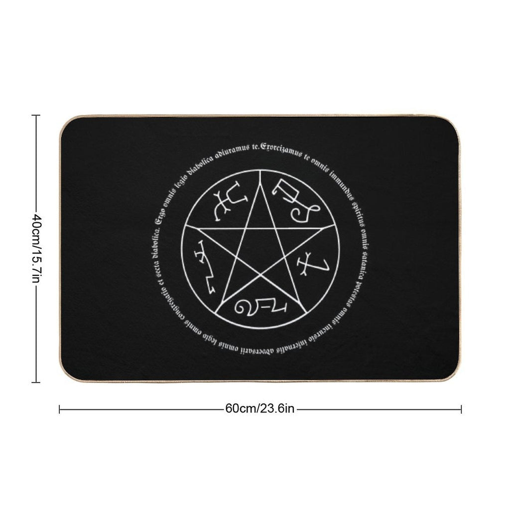 Devil's Trap with Exorcism Scripture Supernatural Quote Bath Mat