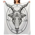 Baphomet Goat Head with Pentagram Occult Symbolism Or Satanist Symbols Throw Blanket