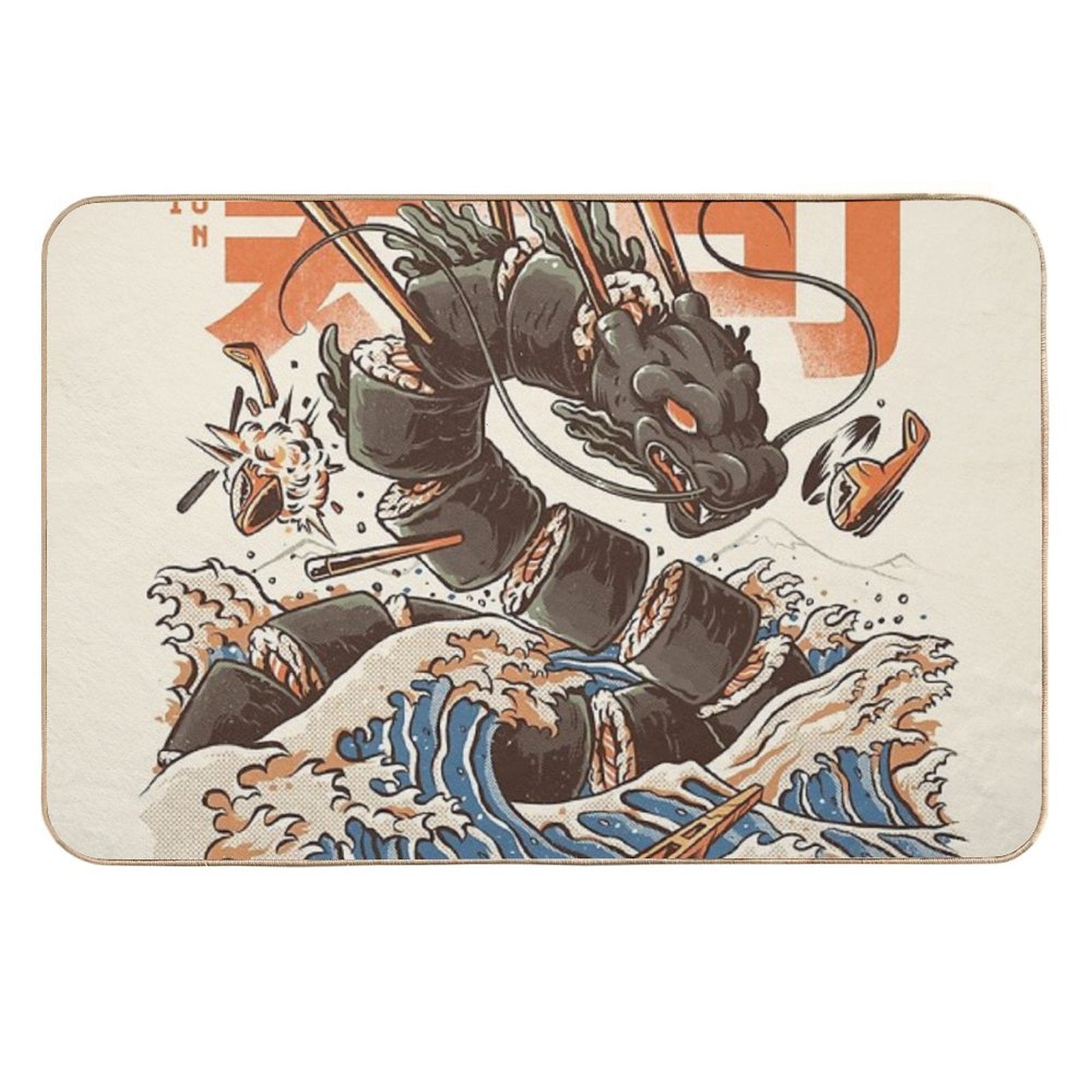 Great Sushi Dragon  Repositionable Bath Mat