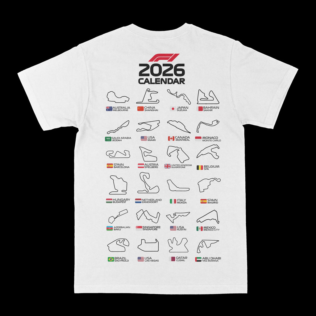 F1 2026 Race Calendar Graphic Tee