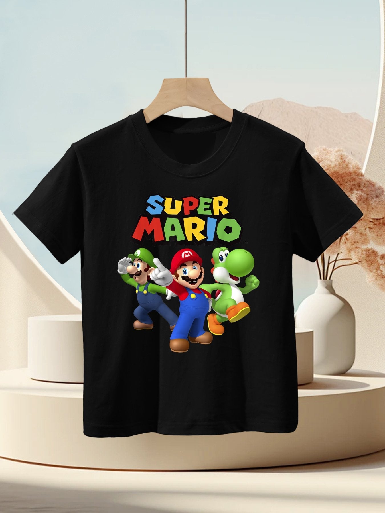 Super Mario Luigi Mario And Yoshi Group Shot Kids T-Shirt
