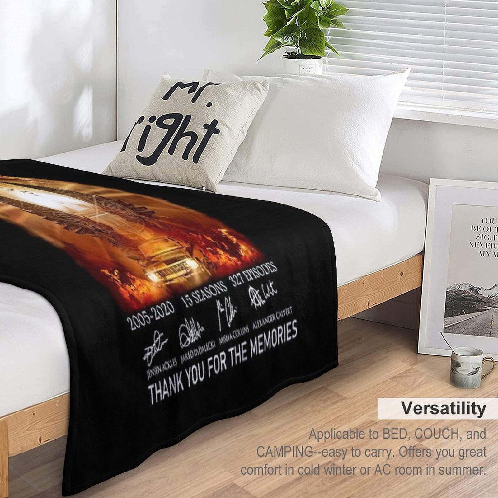 Supernatural Thank You For The Memories Throw Blanket