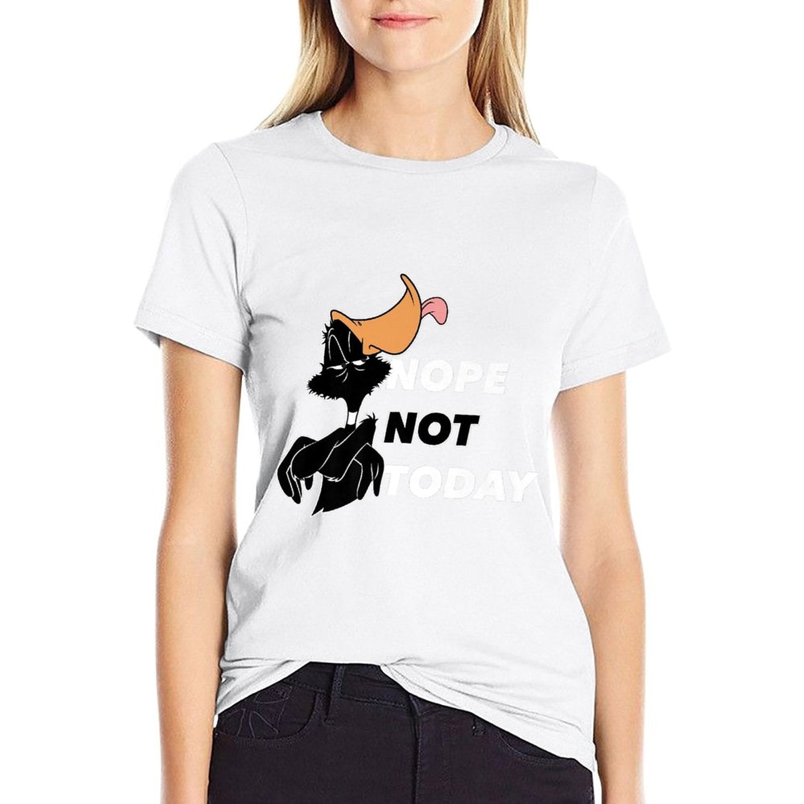 Looney Tunes Daffy Duck Nope Not Today Premium  Trendy Pattern T-Shirt