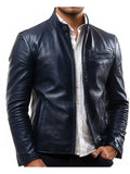 Frankie Blue Leather Jacket – Men Leather Jacket Blue