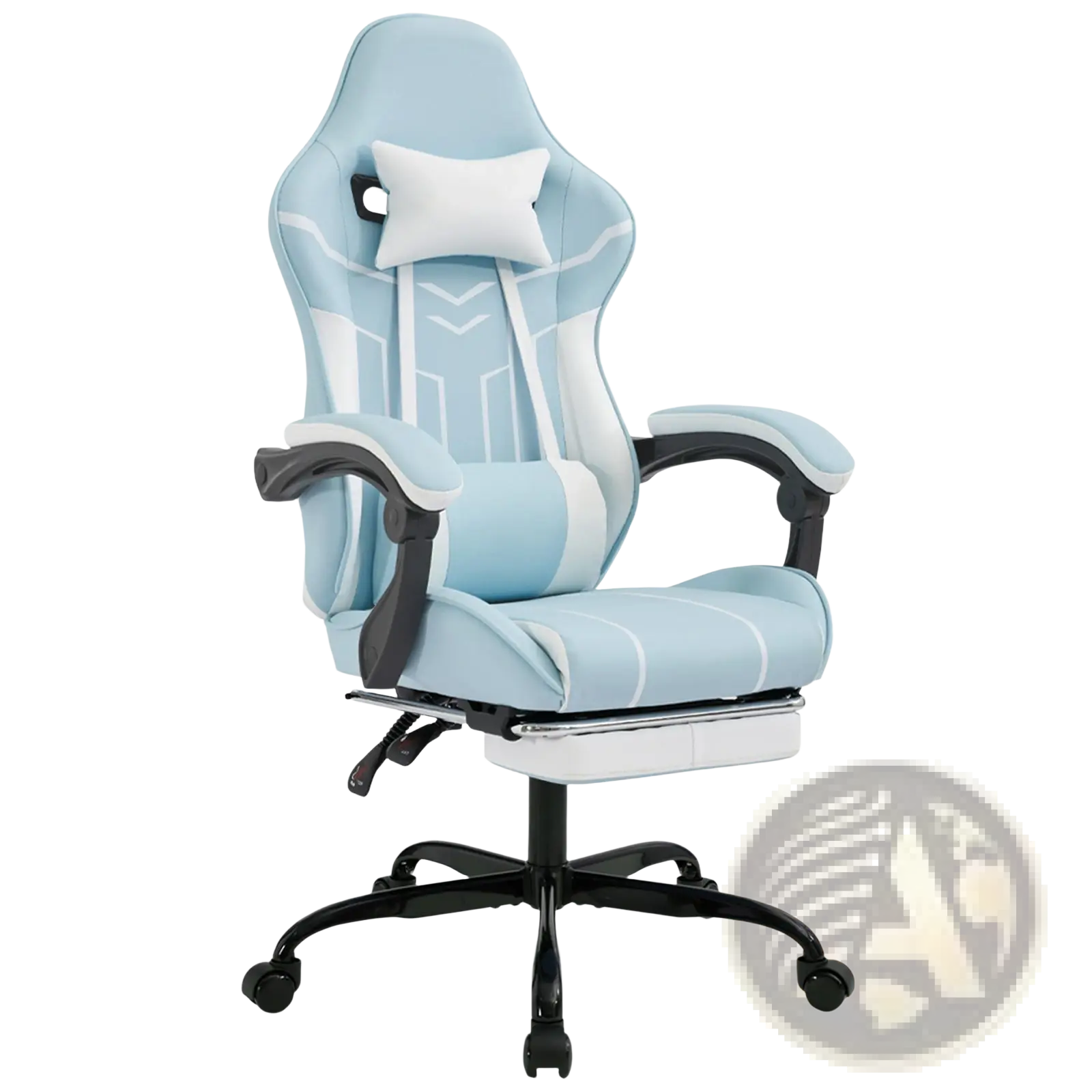 Gaming Chair with Footrest and Massage Lumbar Support