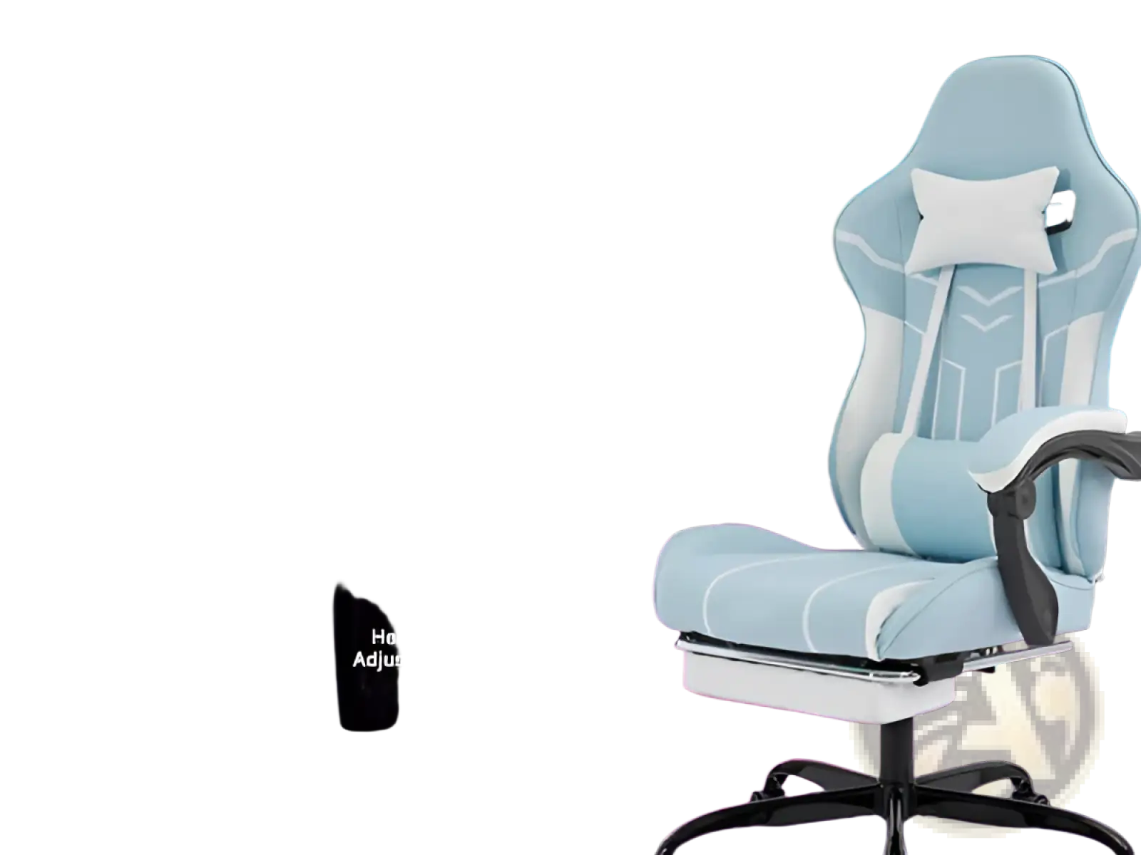 Gaming Chair with Footrest and Massage Lumbar Support
