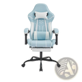Gaming Chair with Footrest and Massage Lumbar Support