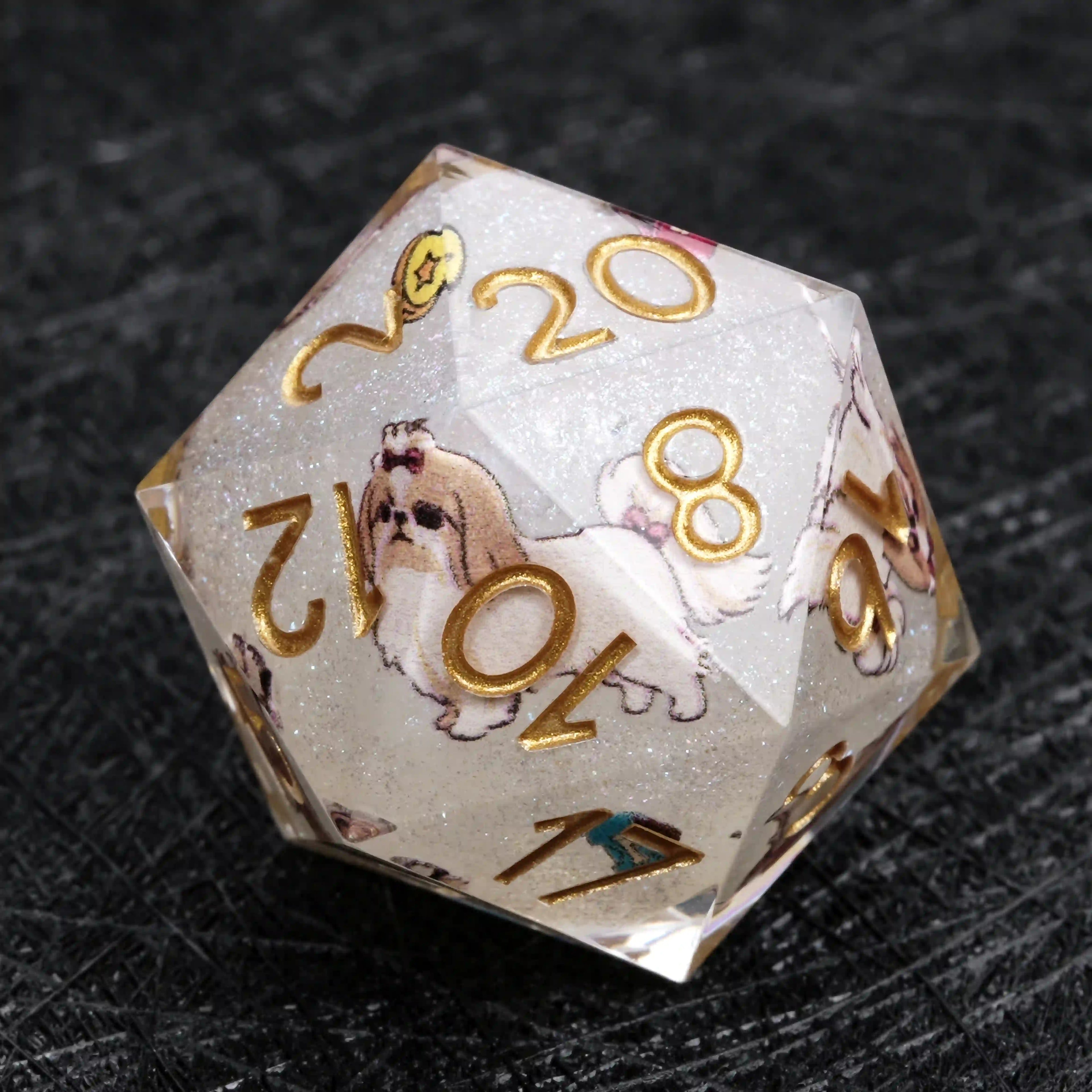 Kickstarter Dice – Canine Legends Shih Tzu Resin DND Dice Set