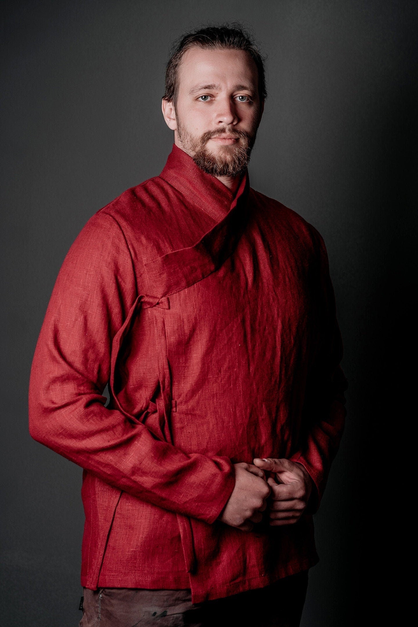 Red linen tunic