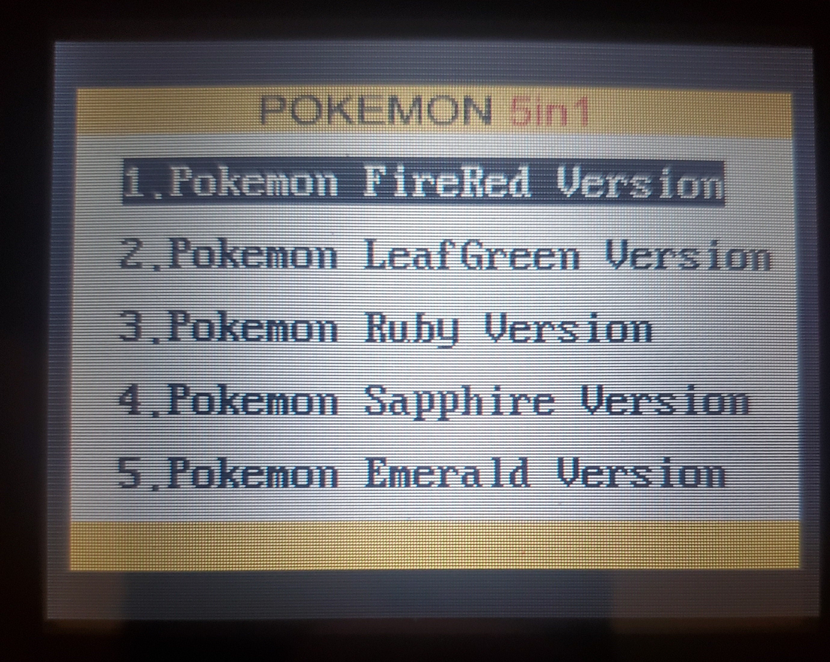 Pokemon 5 in 1 GBA Video Game Cartridge Game Boy Advance