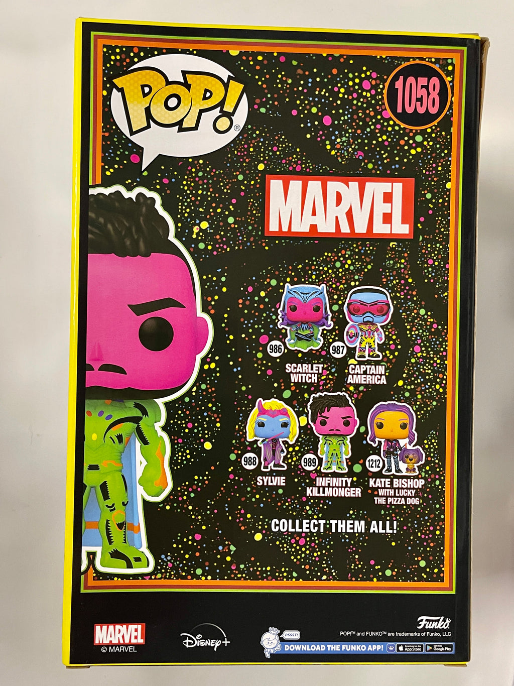 Funko Pop! Marvel 10” Black Light Infinity Killmonger #1058 What If? Exclusive