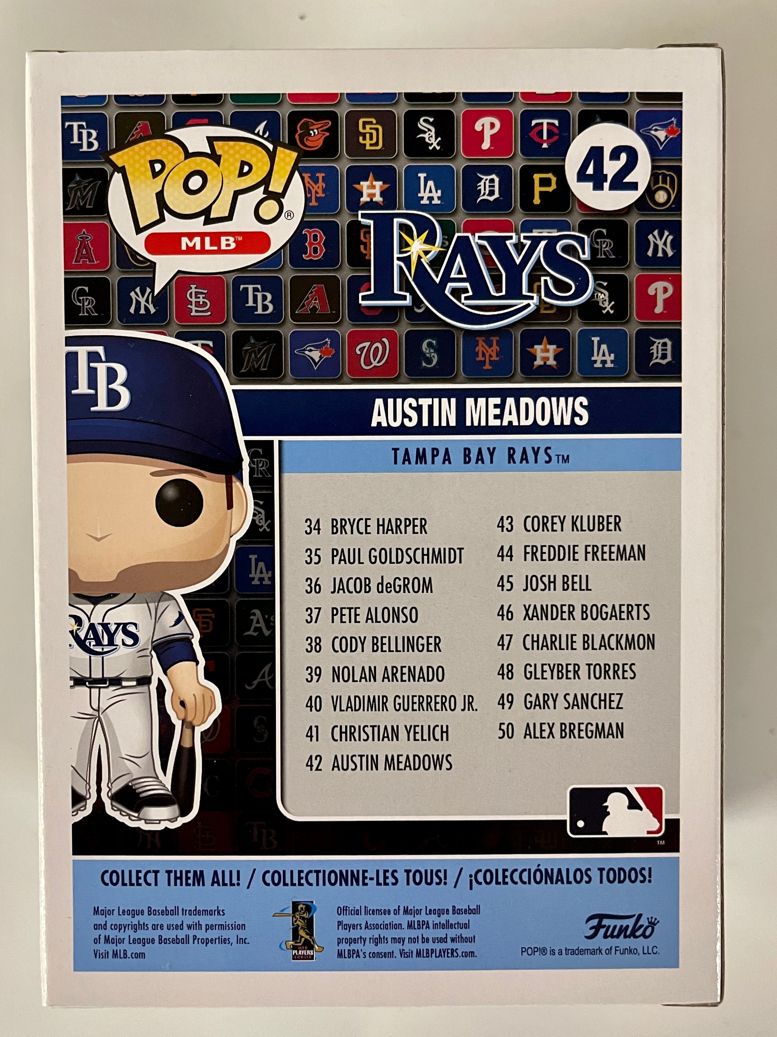 Funko Pop! MLB Austin Meadows With Bat #42 Tampa Bay Devil Rays Baseball