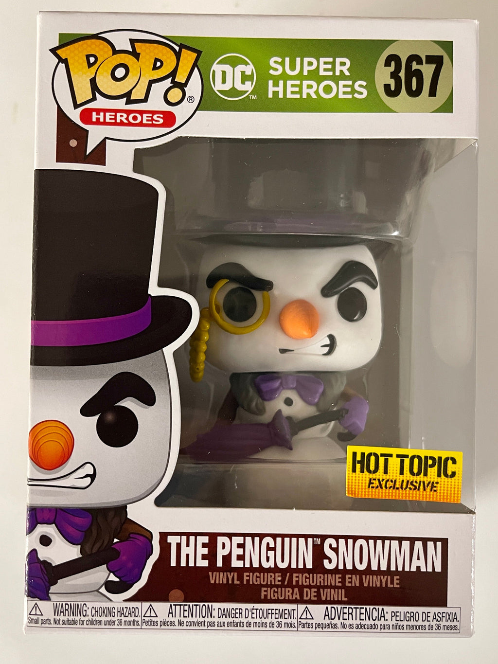 Funko Pop! DC Heroes The Penguin Snowman #367 Hot Topic Holiday Vaulted Exclusive
