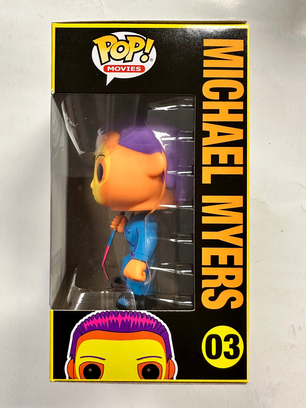 Funko Pop! Movies Blacklight Michael Myers With Knife #03 Halloween EE Exclusive