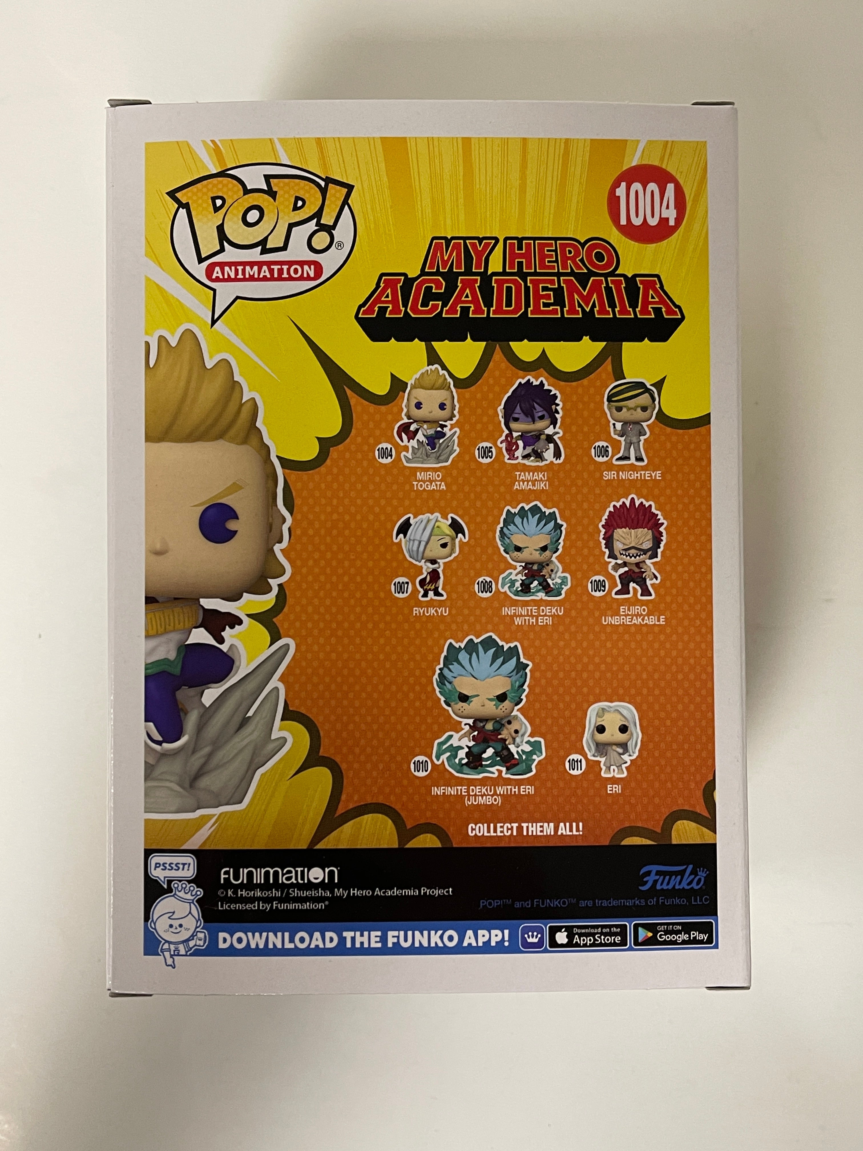 Funko Pop! Animation Mirio Togata #1004 My Hero Academia MHA 2021 Lemillion