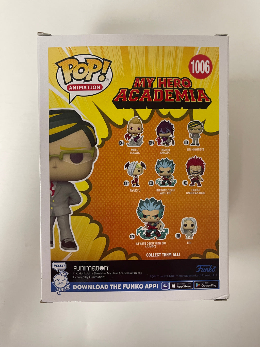 Funko Pop! Animation Sir Nighteye #1006 My Hero Academia MHA 2021 Box Ding