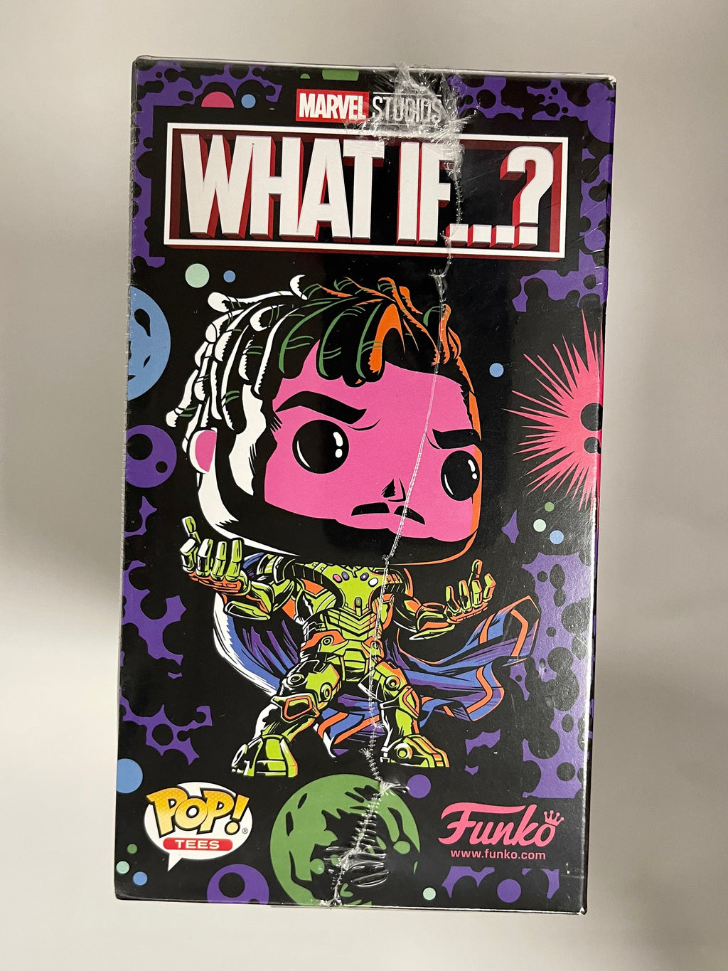 Funko Pop! & 2XL Tee Marvel Black Light Killmonger #989 What If? 2022 Exclusive