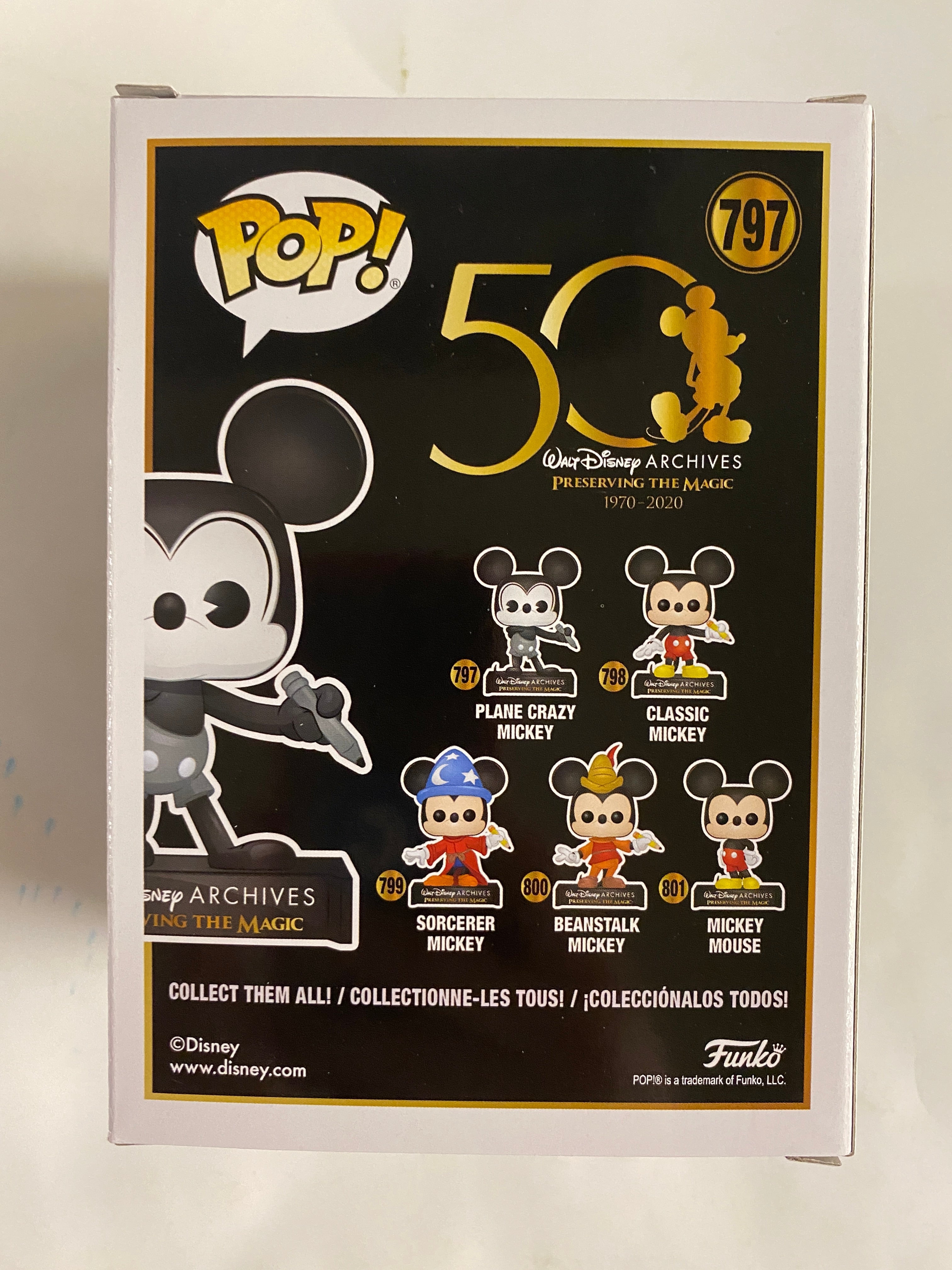 Funko Pop! Mickey Mouse Archives Plane Crazy Black and White Mickey Mouse #797 Preserving the Magic 50th Anniversary