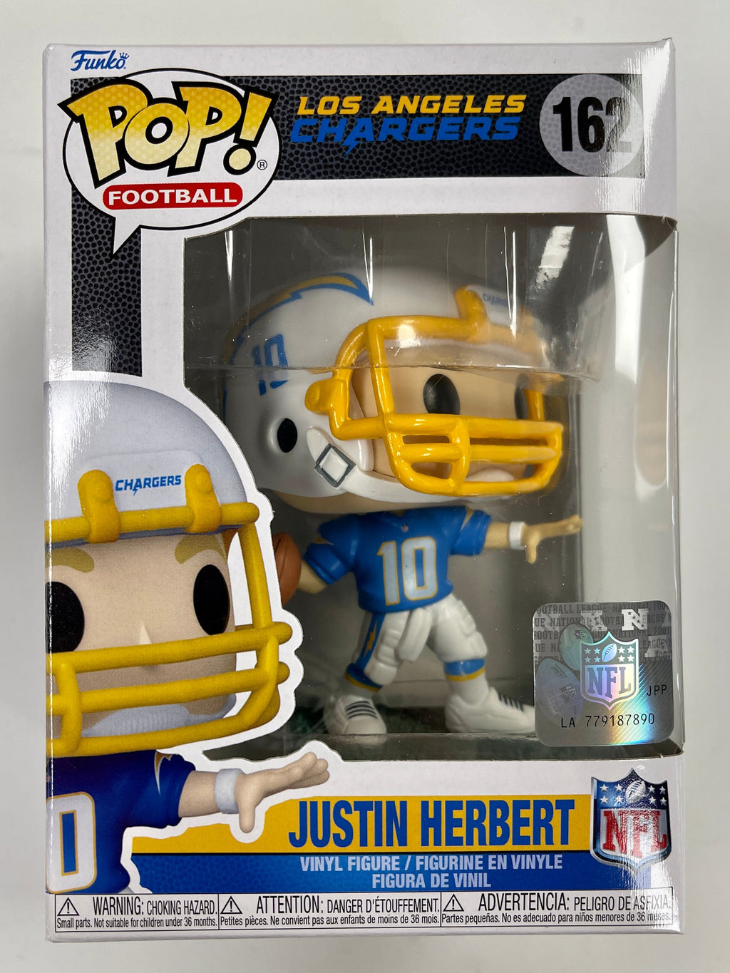 Funko Pop! Football Justin Herbert #162 NFL LA Los Angeles Chargers Quarterback