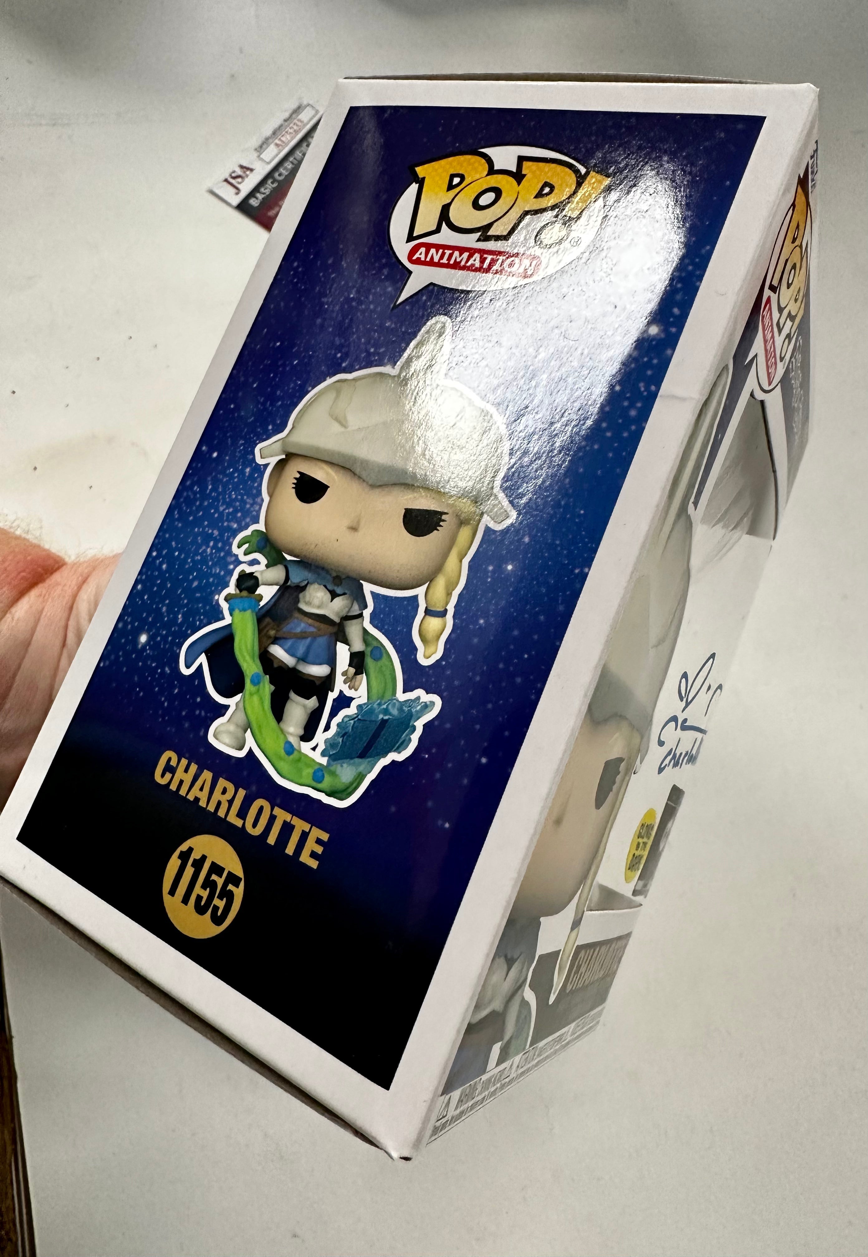 Colleen Clinkenbeard Signed Black Clover Charlotte Funko Pop! #1155 Glow Exclusive With JSA COA