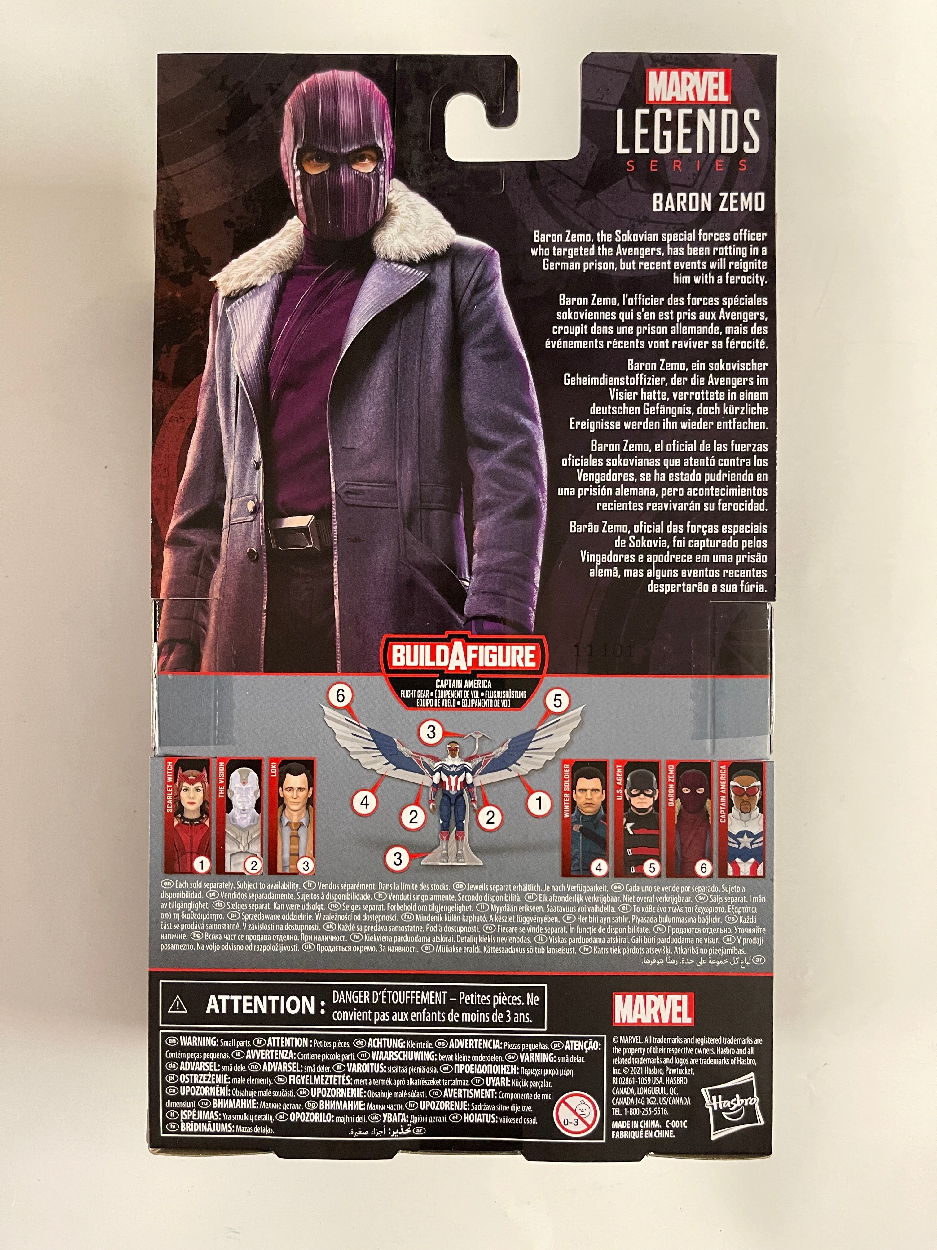 Marvel Legends Falcon And The Winter Soldier Baron Zemo BAF Flight Gear