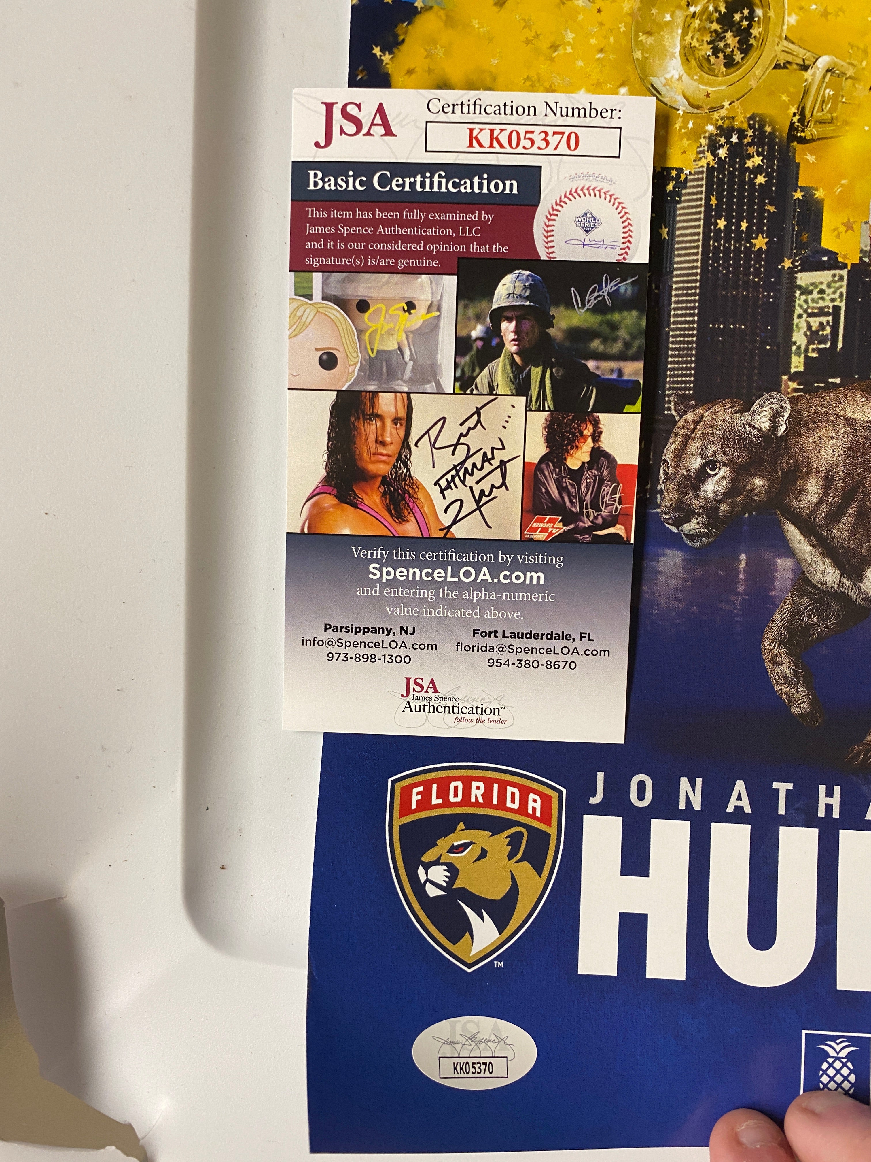 Jonathan Huberdeau signed Florida Panthers 11x17 All-Star Poster with JSA COA